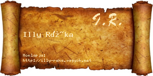 Illy Réka névjegykártya